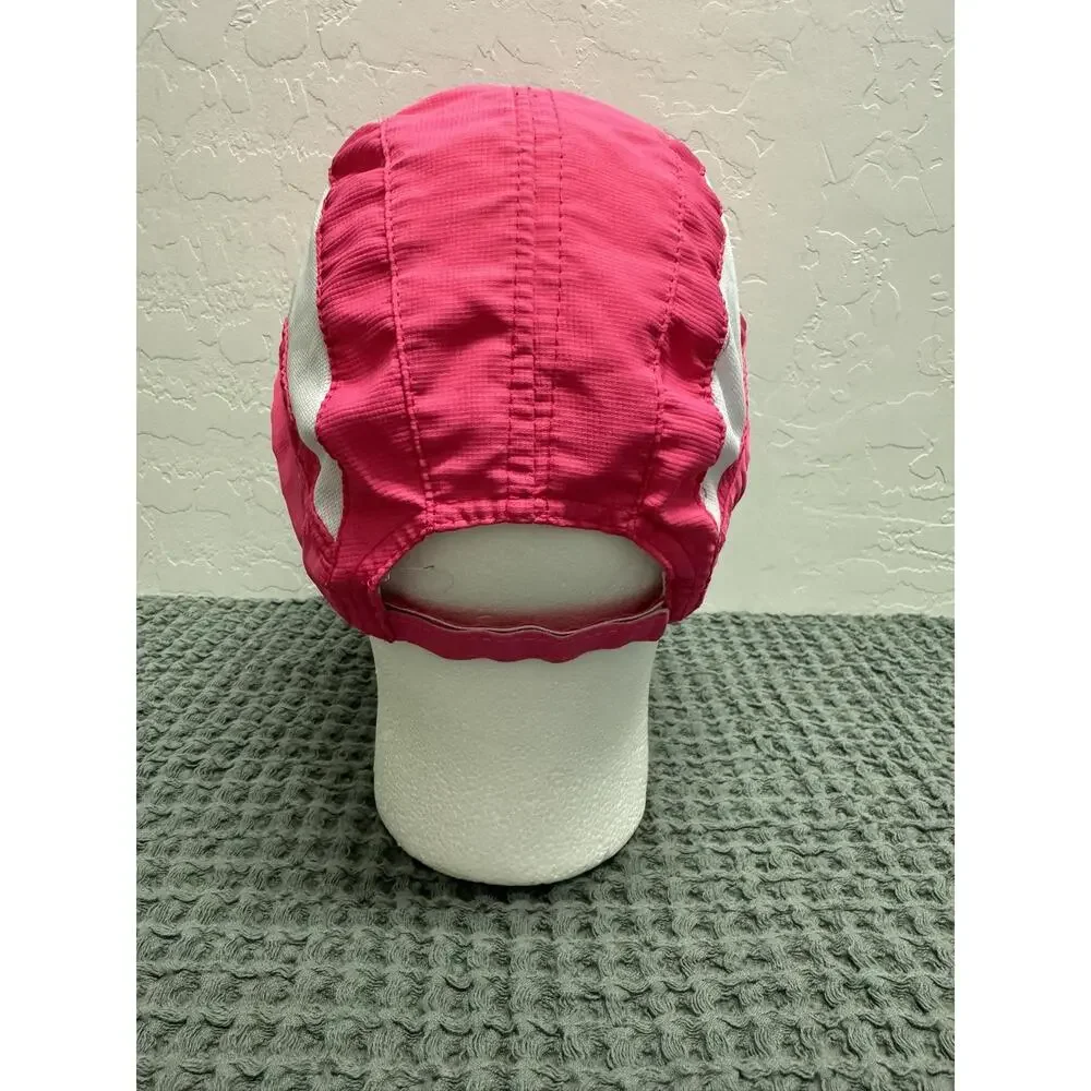 National Running Center Pink White Wide Brim Sports Cap Hat Good Condition‎